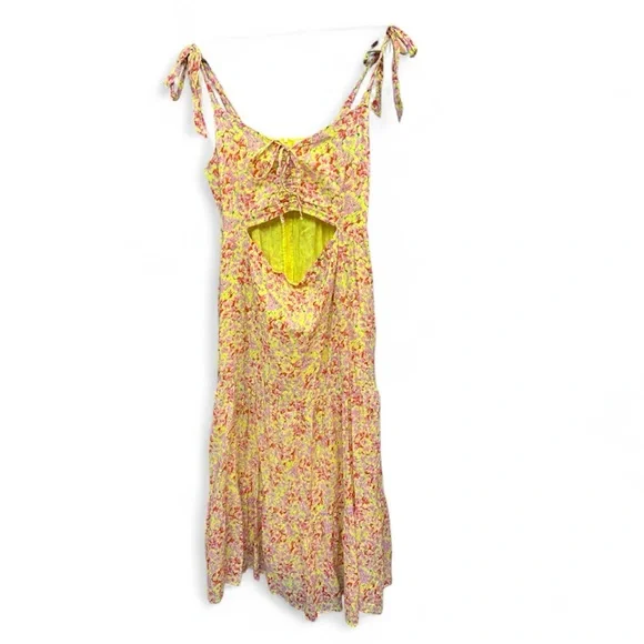 Banjanan Floral Cut Out Long Dress Size Small - Picture 2 of 8